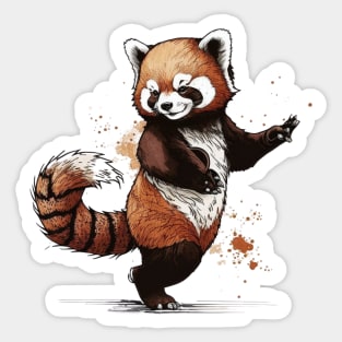 A Dancing Red Panda Sticker